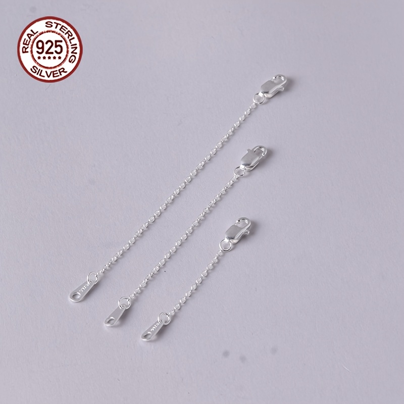 2pcs S925 Sterling Silver Extender Chains for Jewellery Making